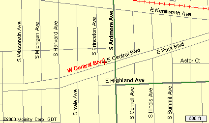 Map to Villa Park Masonic Lodge